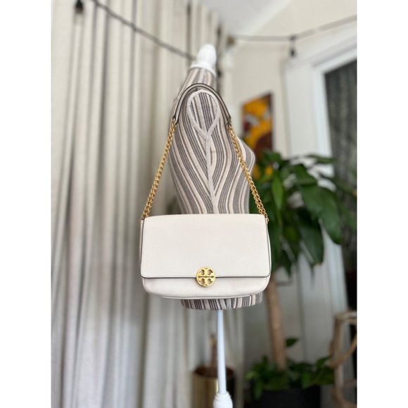 ♦️♦️AUTHENTIC TORY BURCH WHITE LEATHER CHELSA HANDBAG - Picture 13 of 14
